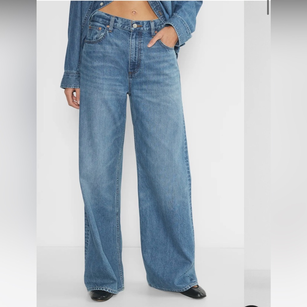 Denim Forum Blue Wide Leg Jeans